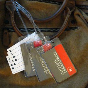 Northwest Airlines Vintage Logo Luggage Tags (3) - image 1